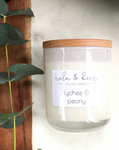 Load image into Gallery viewer, Lychee & Peony soy wax candle 270g